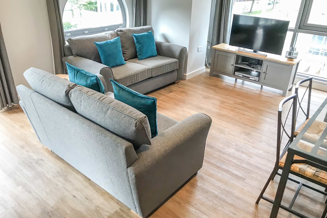 Open plan living and dining space 