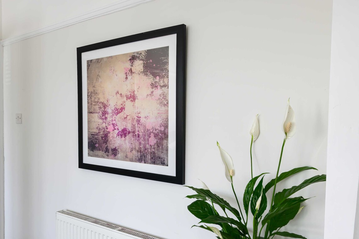 The living room is bright and airy
