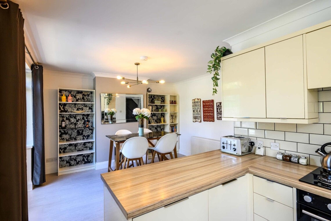 The living room is bright and airy