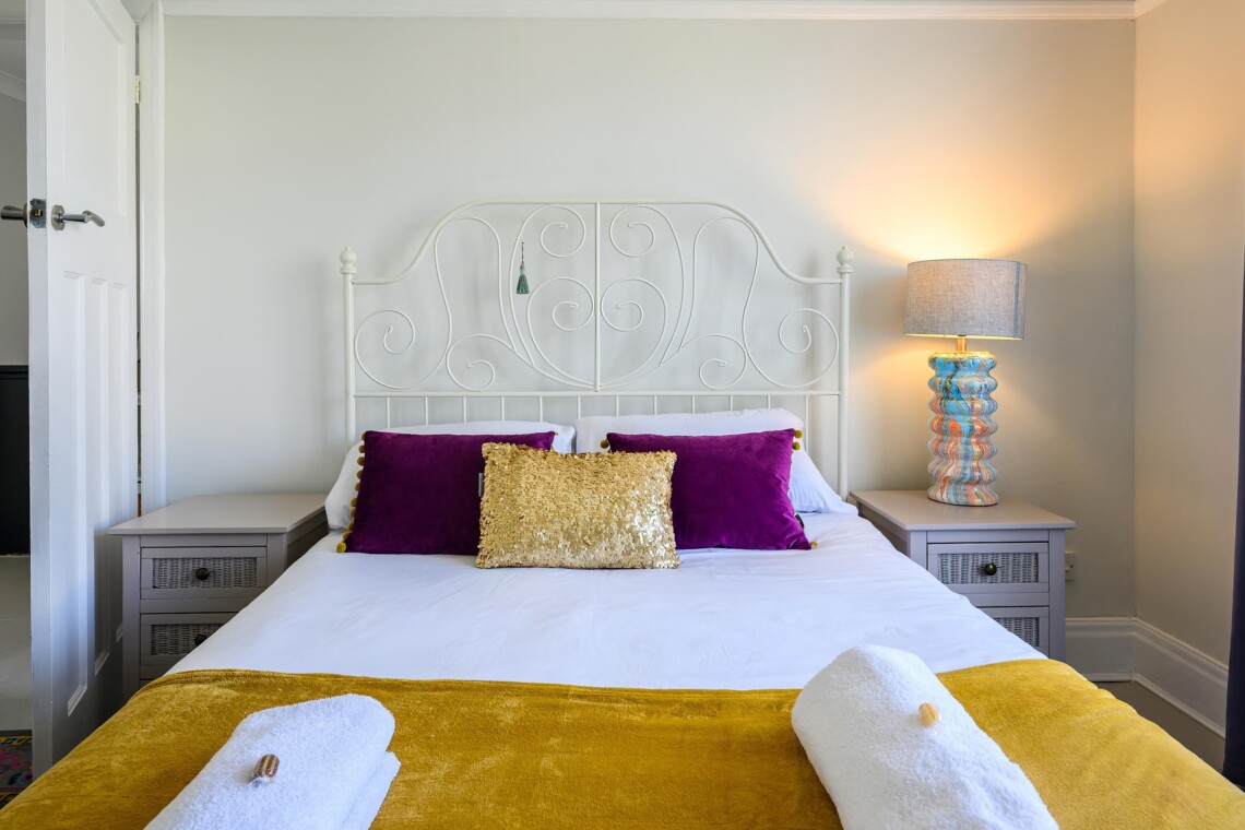 The living room is bright and airy