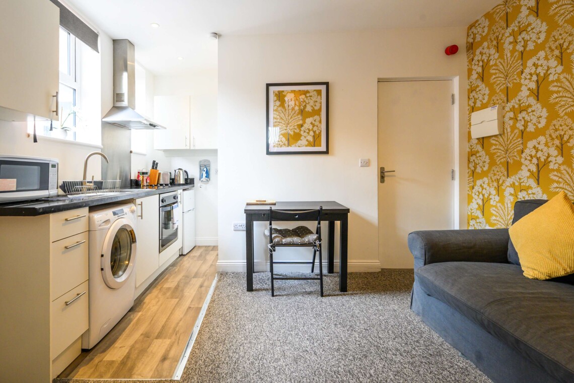 Open plan living and kitchen area