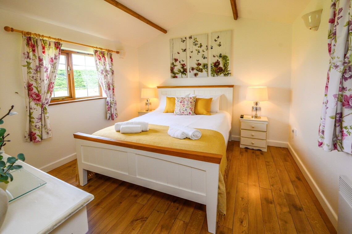 Lavander Bedroom with a king-sized bed