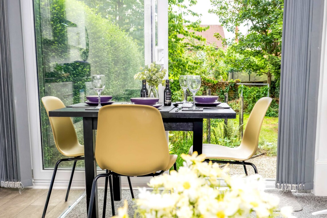 Dining space with garden view